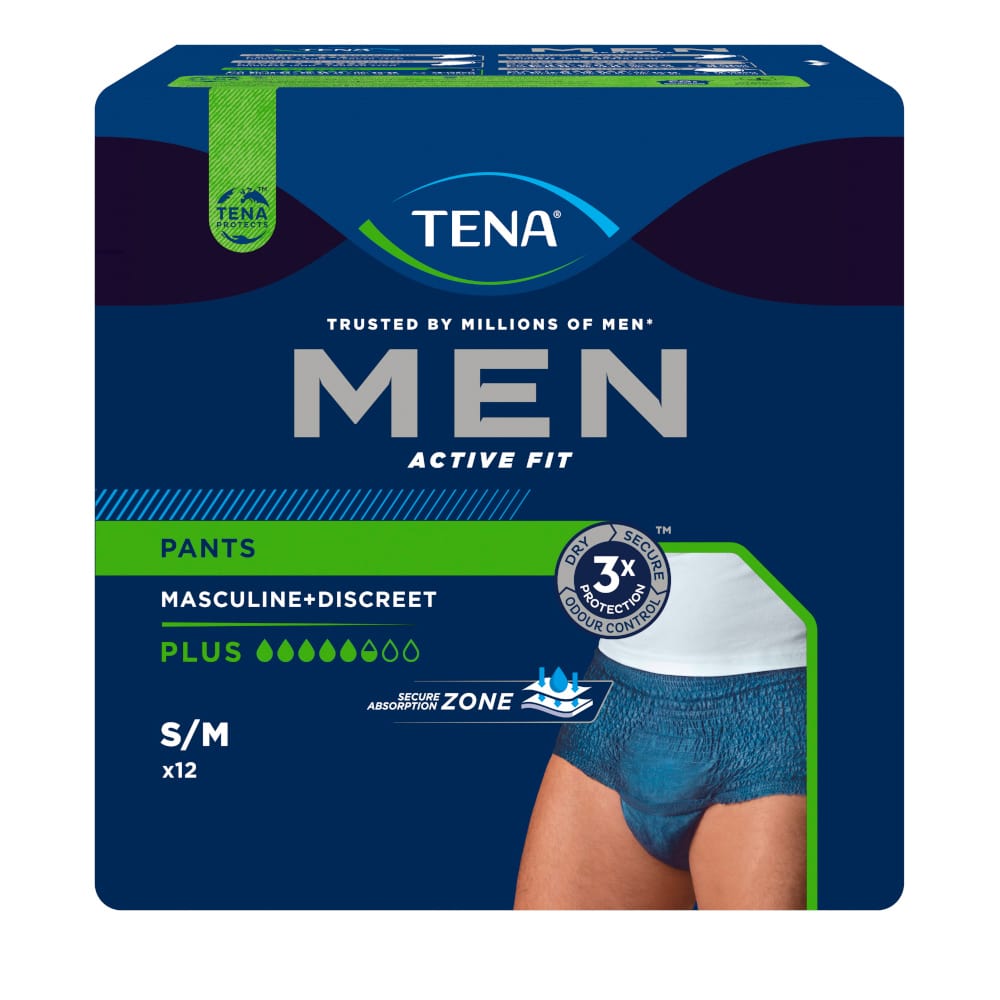 TENA MEN ACTIVE FIT PANTS PLUS S/M 12 St