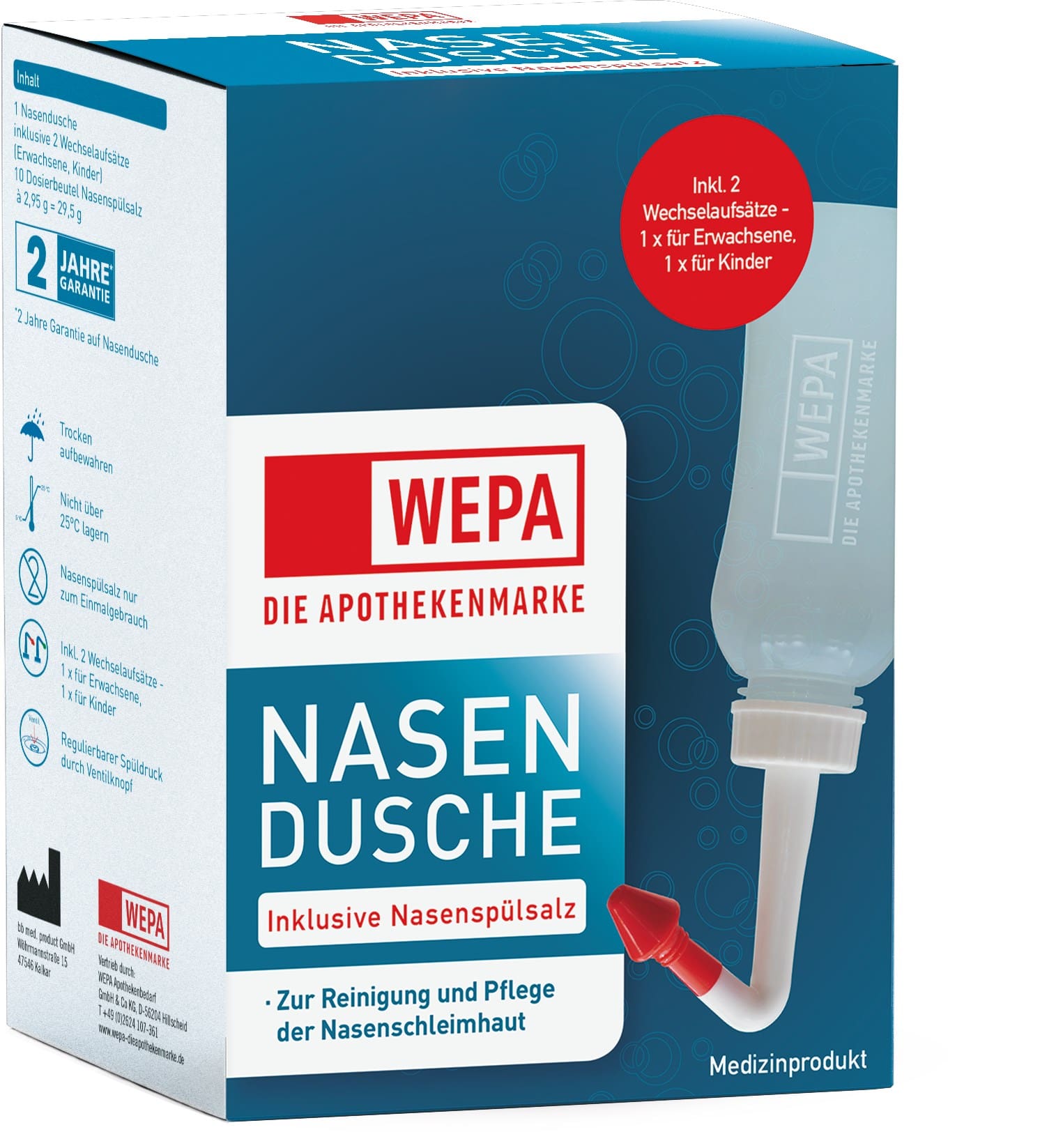 WEPA Nasendusche inklusive  Nasenspülsalz 1 Packung