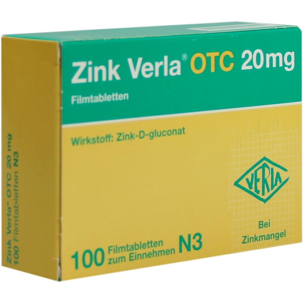 Zink Verla OTC 20mg 100 St Filmtabletten
