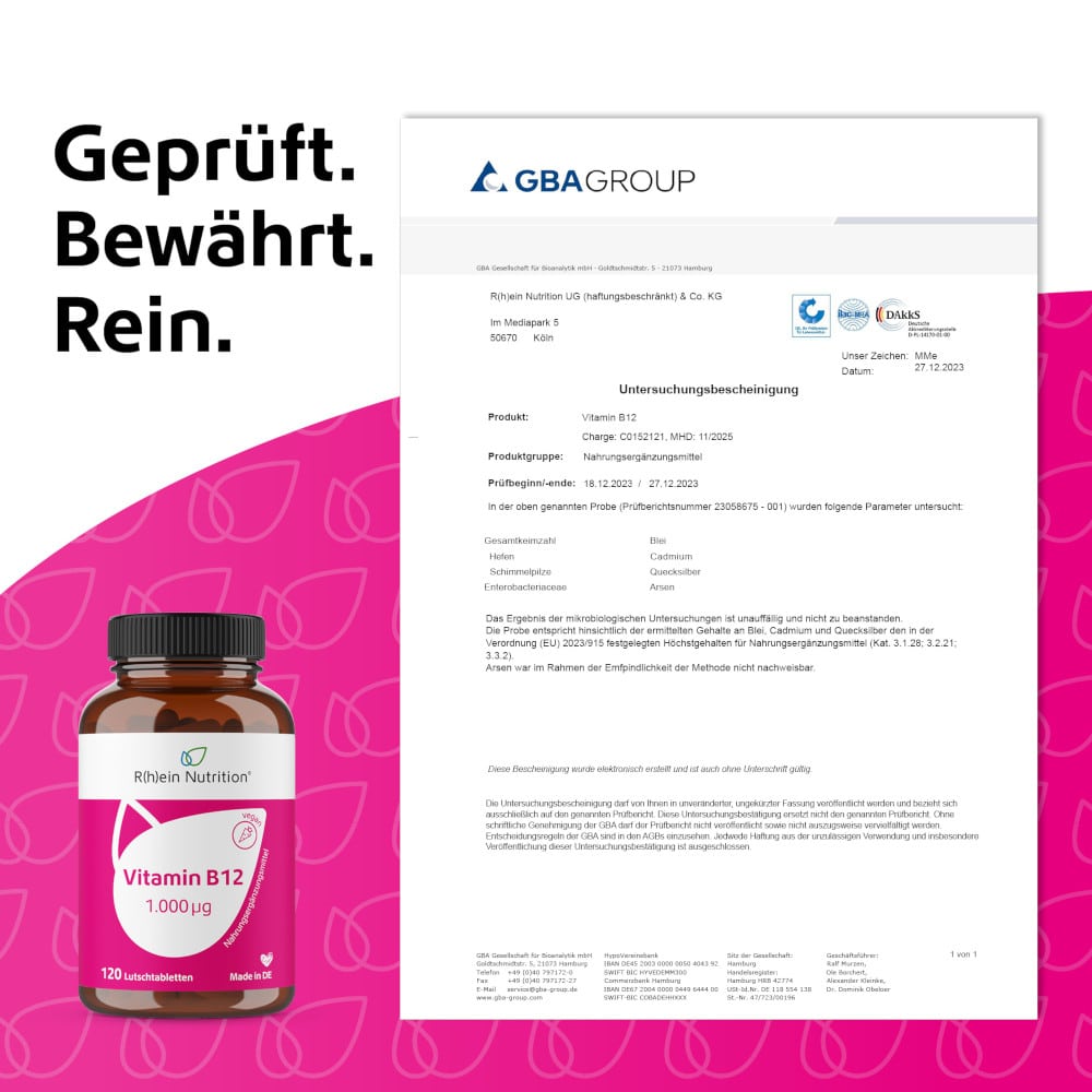R(h)ein Nutrition Vitamin B12 1.000 μg  120 St Lutschtabletten