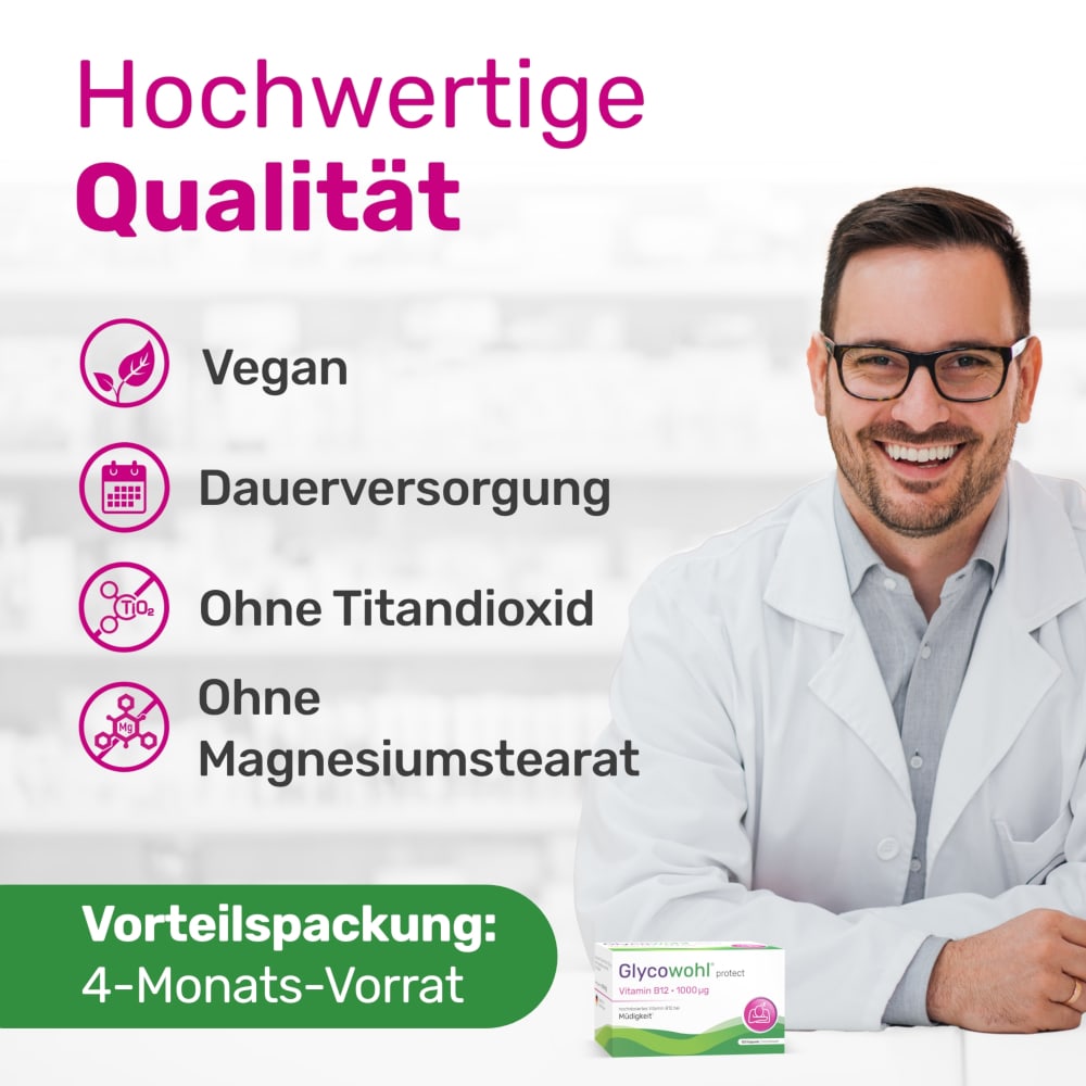 Glycowohl Vitamin B12 1000 µg hochdosiert vegan 120 St Kapseln