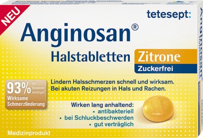 tetesept Anginosan Zuckerfrei Zitrone 20 St Lutschtabletten