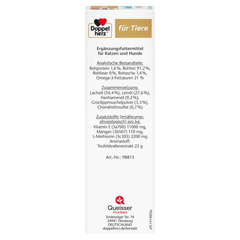 Doppelherz Gelenk Öl Omega-3 für Katzen und Hunde 250 ml Flüssigkeit