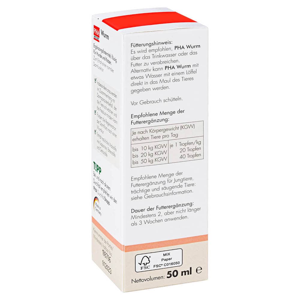 PHA Wurm für Hunde und Katzen 50 ml Tropfen