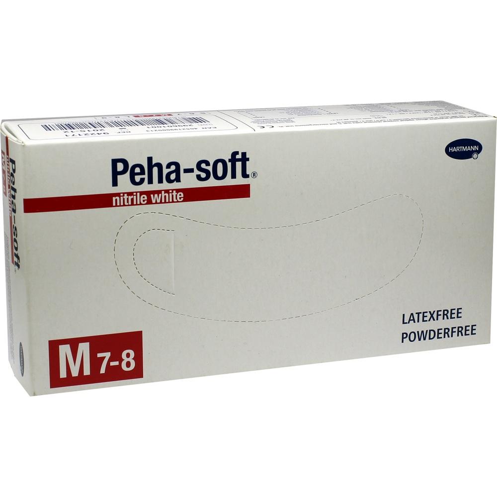 PEHA-SOFT nitrile white Untersuchungs- und Schutzhandschuhe unsteril puderfrei M 100 St Handschuhe