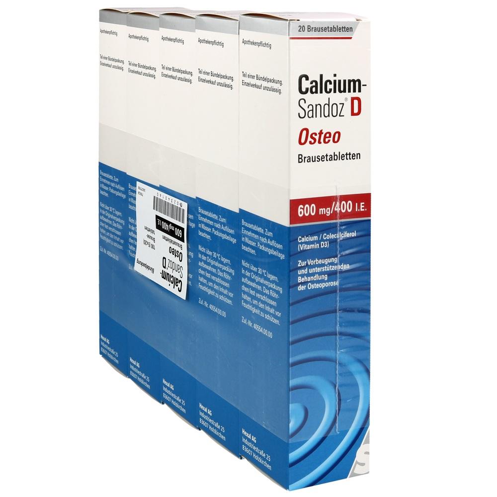 Calcium-Sandoz D Osteo 600mg/400 I.E. 100 St Brausetabletten