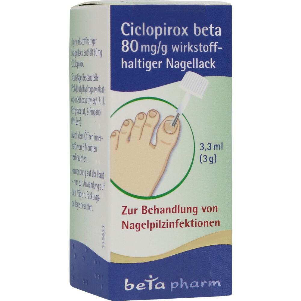 Cicloprox beta 80 mg/g wirkstoffhaltiger Nagellack 3.3 ml Wirkstoffhaltiger Nagellack