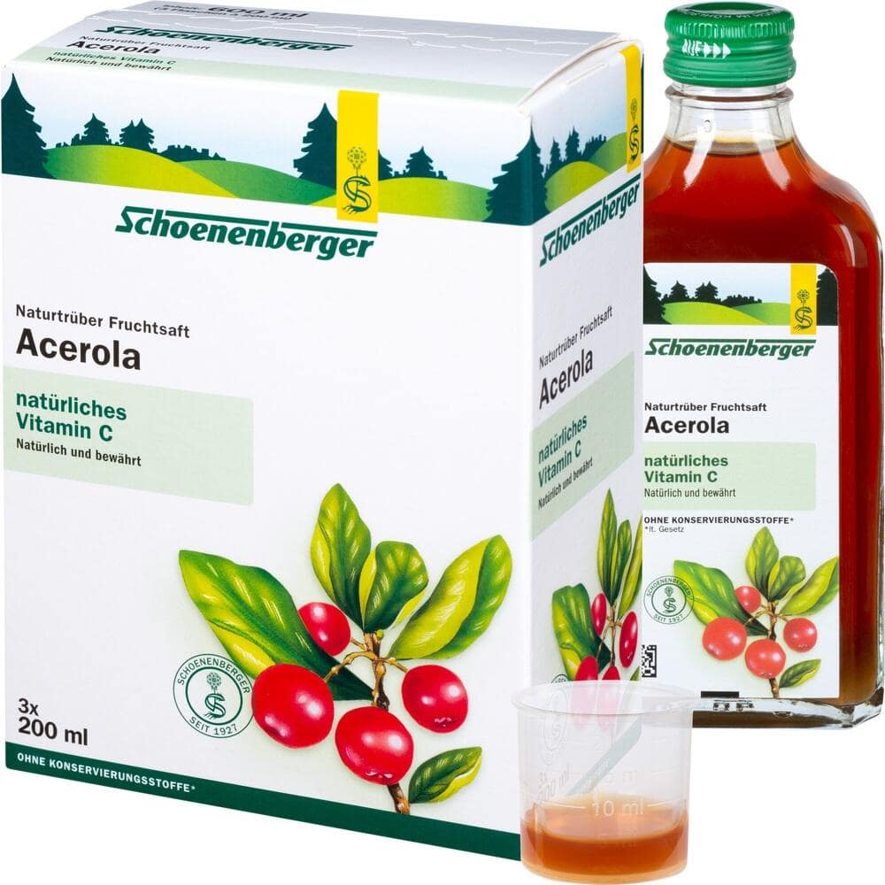 Schoenenberger Acerola Naturtrüber Fruchtsaft 3X200 ml Saft