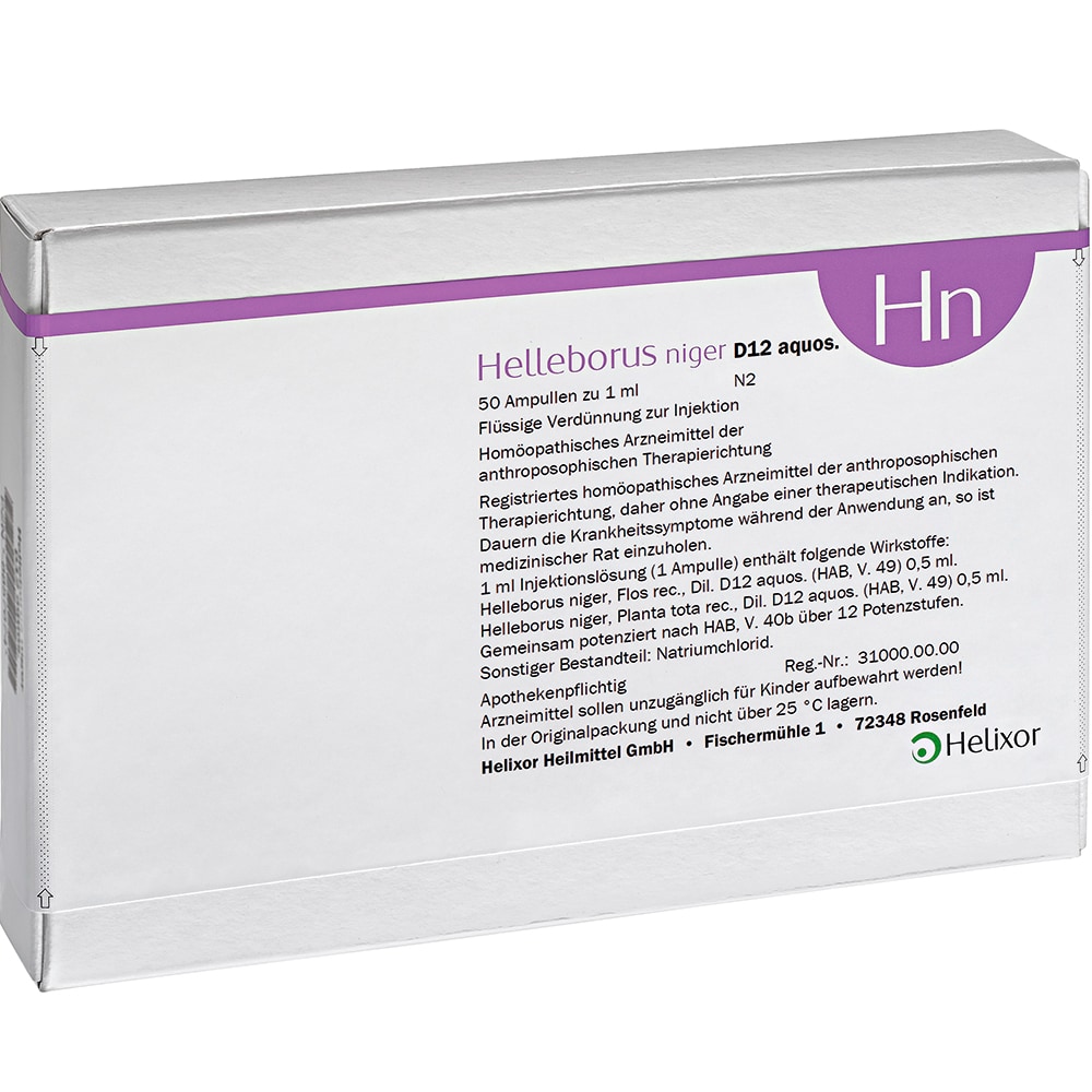 HELLEBORUS NIGER D 12 aquos.Ampullen 50 St Ampullen