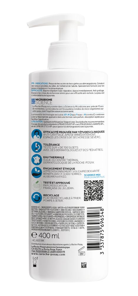 LA ROCHE-POSAY LIPIKAR BAUME AP+M 400 ml Creme