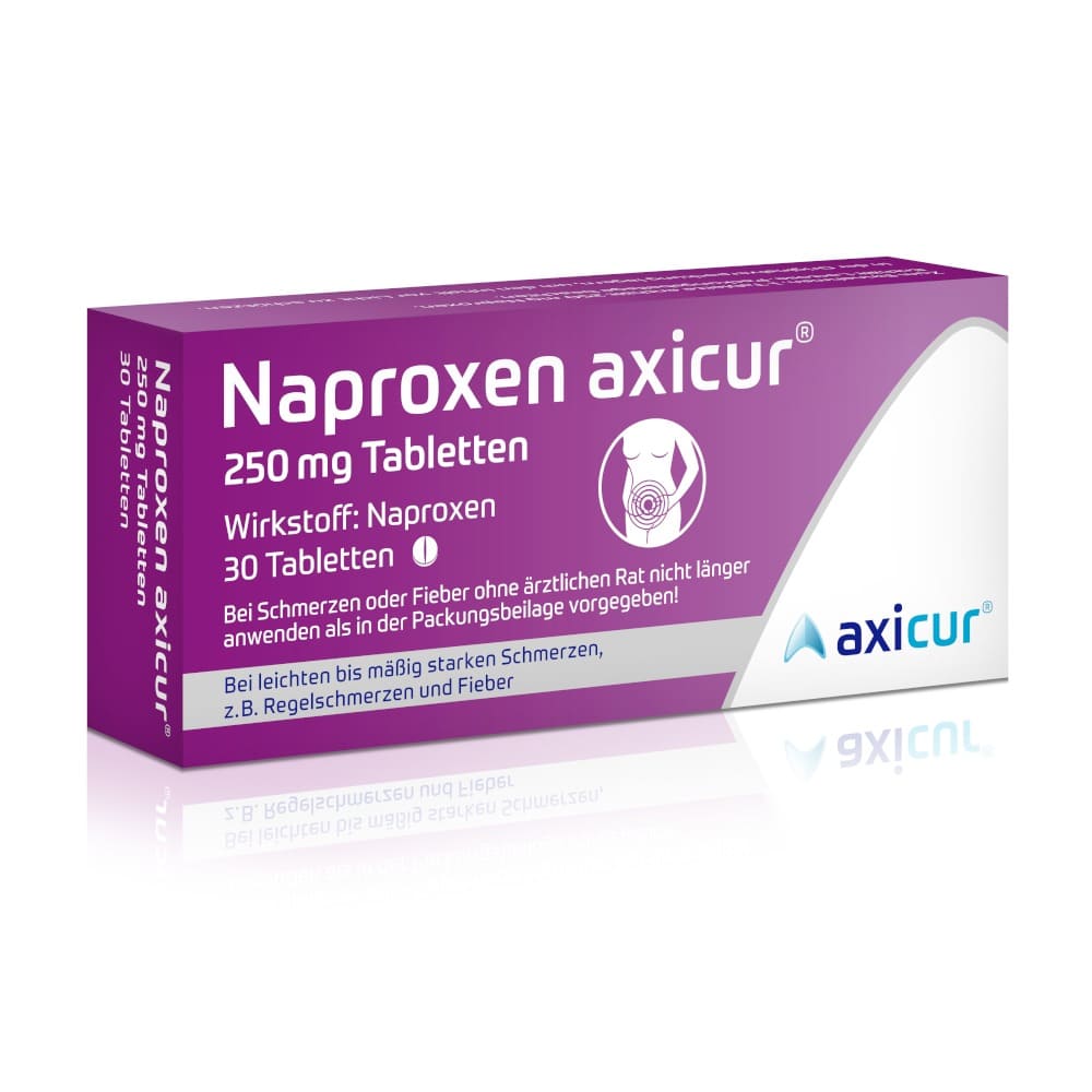 Naproxen axicur 250 mg Tabletten bei Regelschmerzen 30 St Tabletten