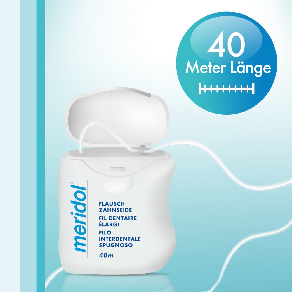 meridol FLAUSCH-ZAHNSEIDE gewachst mit frischem Mint-Aroma 40 m