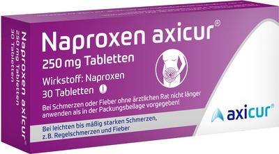 Naproxen axicur 250 mg Tabletten bei Regelschmerzen 30 St Tabletten