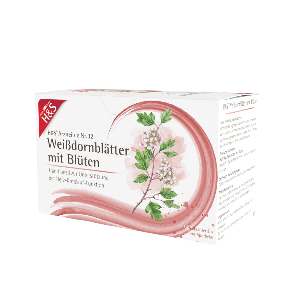 H&S Arzneitee Weißdornblätter mit Blüten 20X1.6 g Filterbeutel