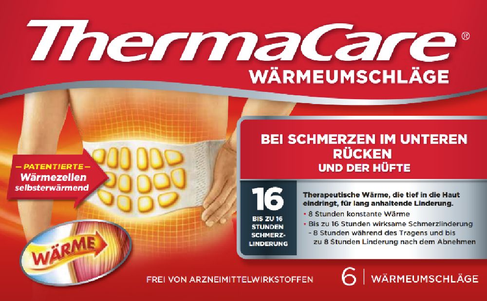 ThermaCare WÄRMEUMSCHLÄGE BEI RÜCKENSCHMERZEN S-XL 6 St