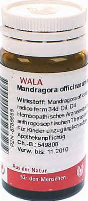Mandragora officinarium e radice D 4 Globuli 20 g Globuli