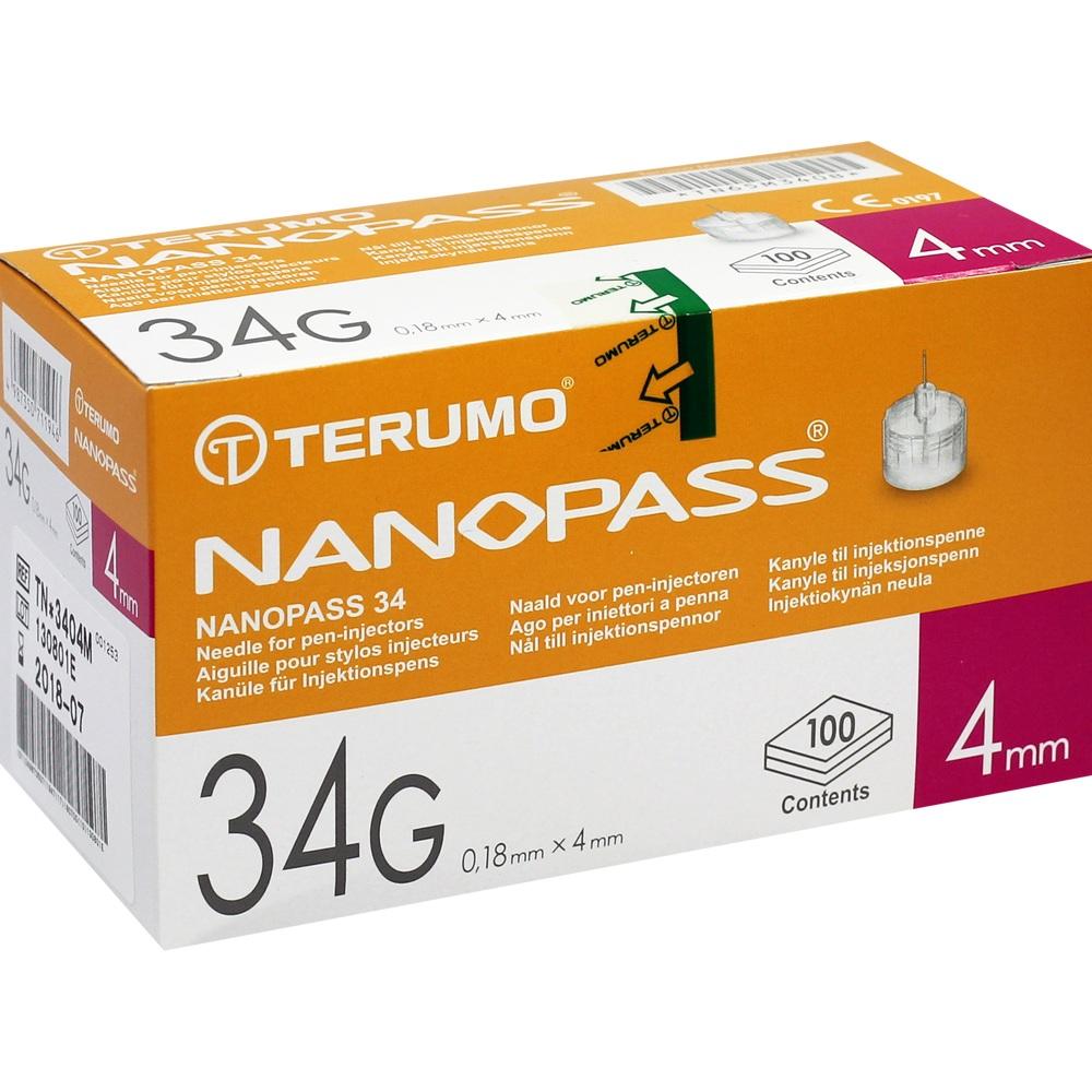 TERUMO NANOPASS 34 Pen Kanüle 34 G 0,18x4 mm 100 St Kanüle