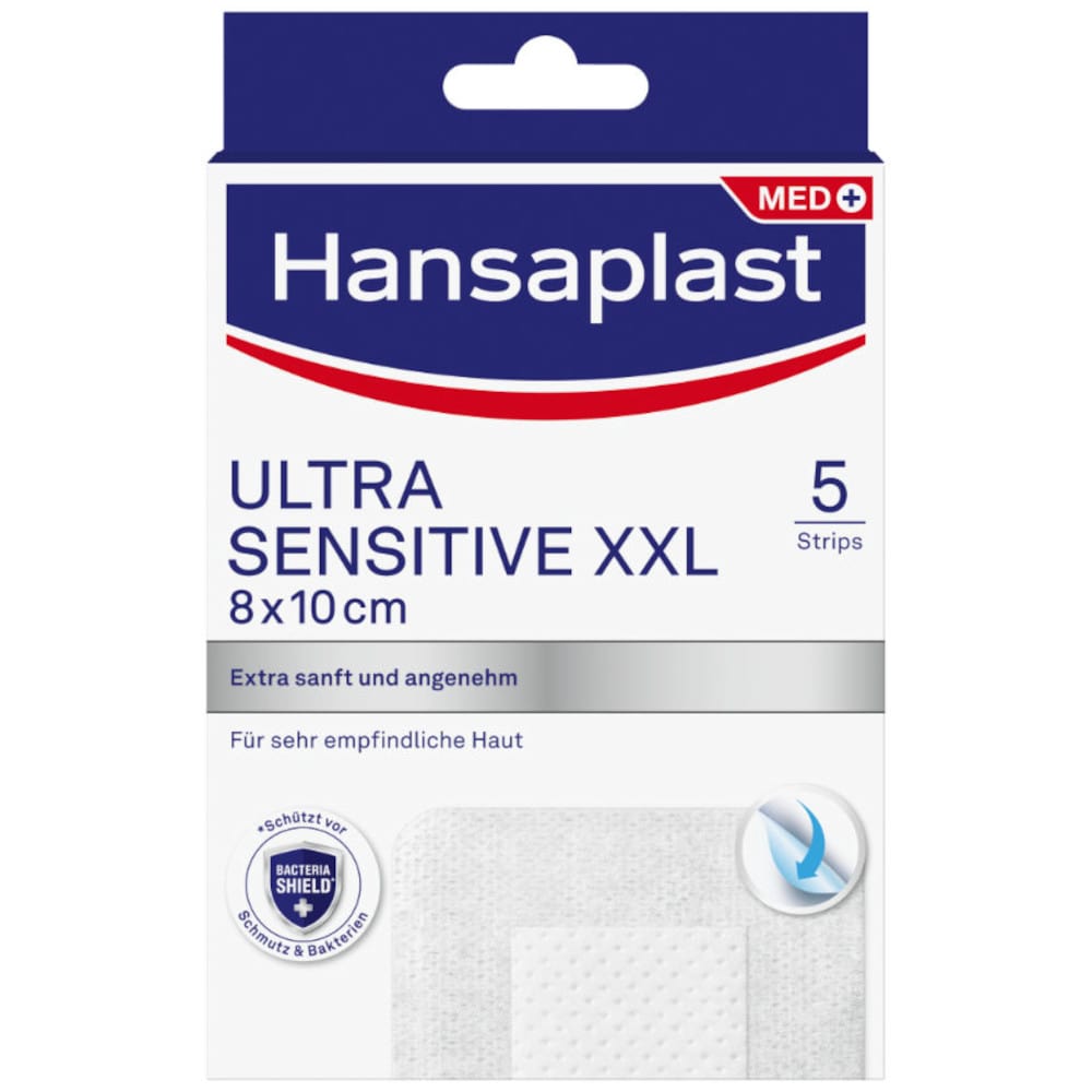Hansaplast ULTRA SENSITIVE XXL Pflasterstrips 8x10cm 5 St Pflaster