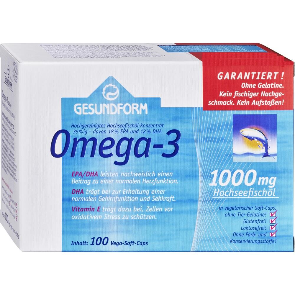 GESUNDFORM Omega-3 1000 mg Vega Soft Kapseln 100 St Kapseln