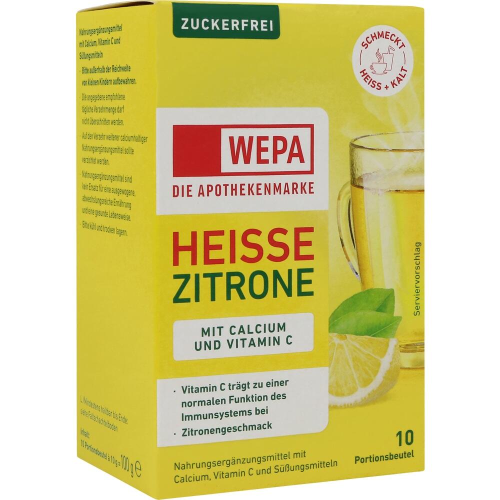 WEPA HEISSE ZITRONE zuckerfrei 10X10 g Pulver