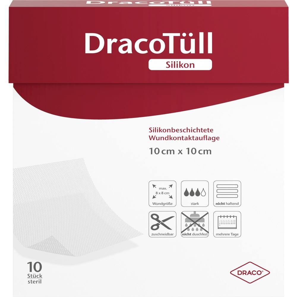 DRACOTÜLL Sil.10x10 cm silikonbes.Wundkont.Aufl. 10 St Verband