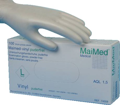 MaiMed vinyl Untersuchungshandschuhe unsteril Größe L 100 St Handschuhe