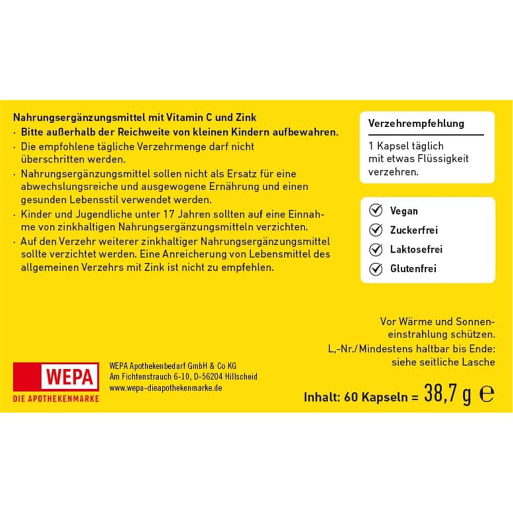 WEPA VITAMIN C + ZINK 60 St Kapseln