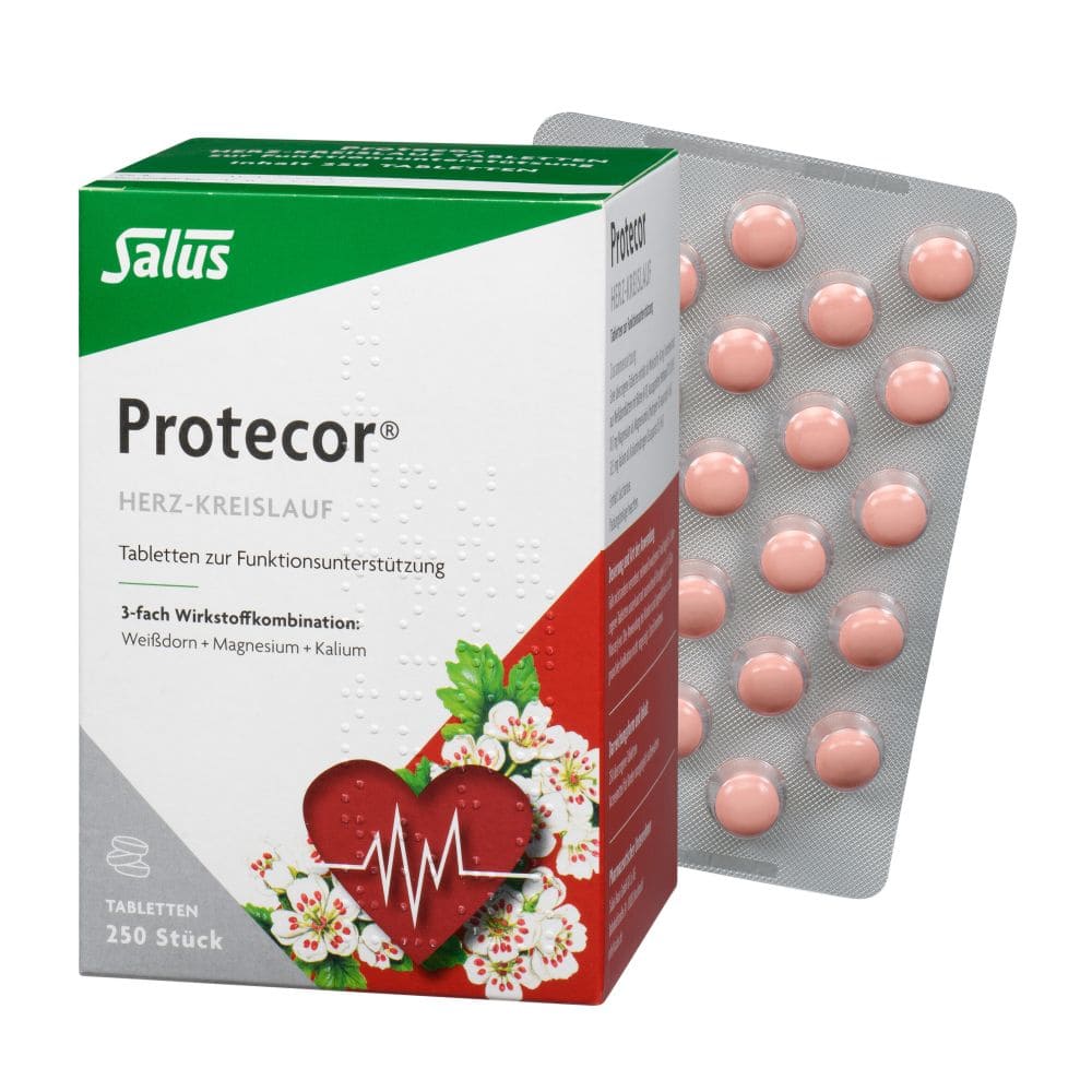 Salus PROTECOR Herz-Kreislauf Tabletten zur Funktionsunterstützung 250 St Überzogene Tabletten