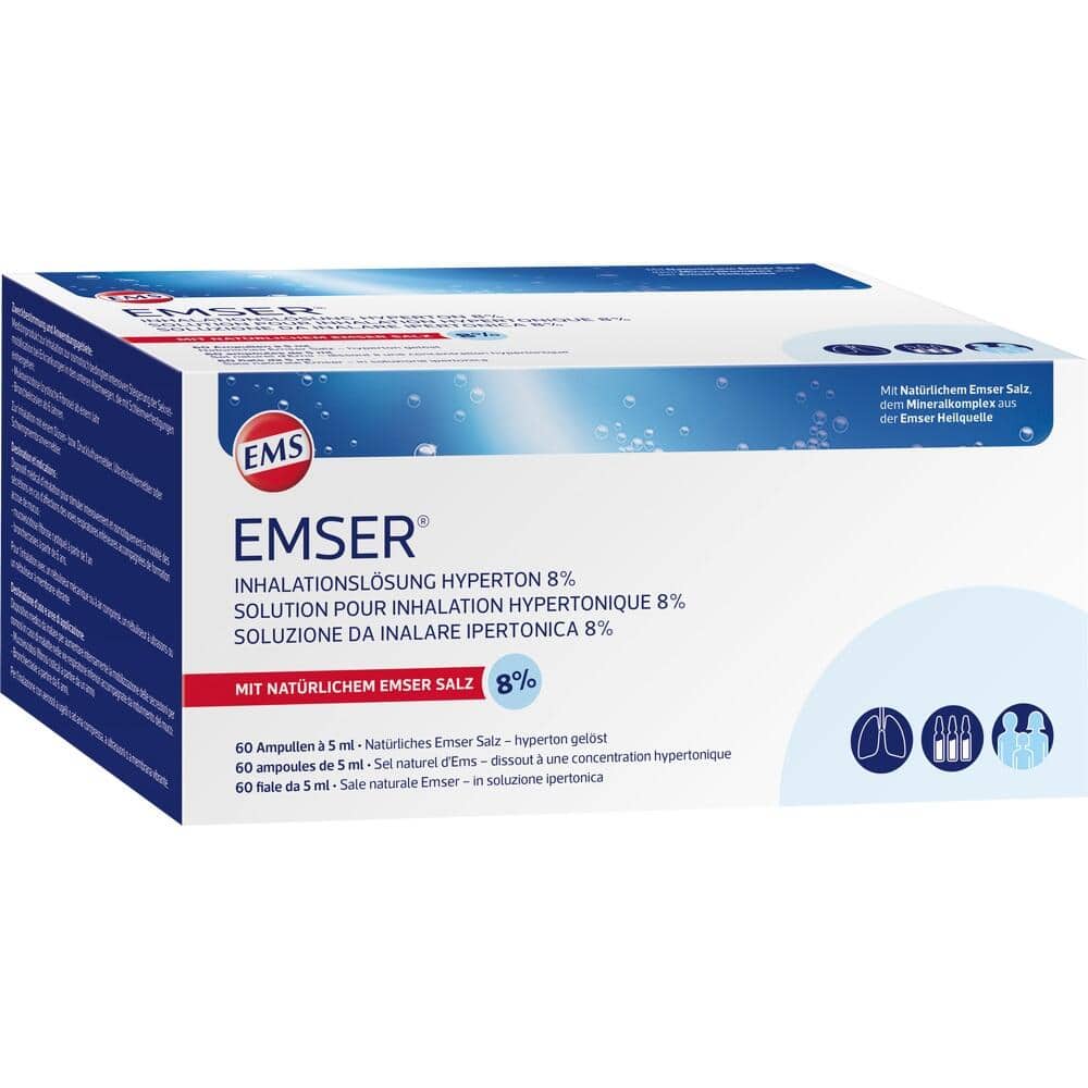 EMSER Inhalationslösung Hyperton 8% 60X5 ml Inhalationsampullen