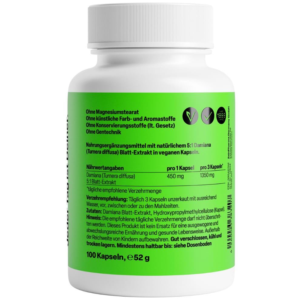 Zein Pharma Damiana 450 mg 100 St Kapseln