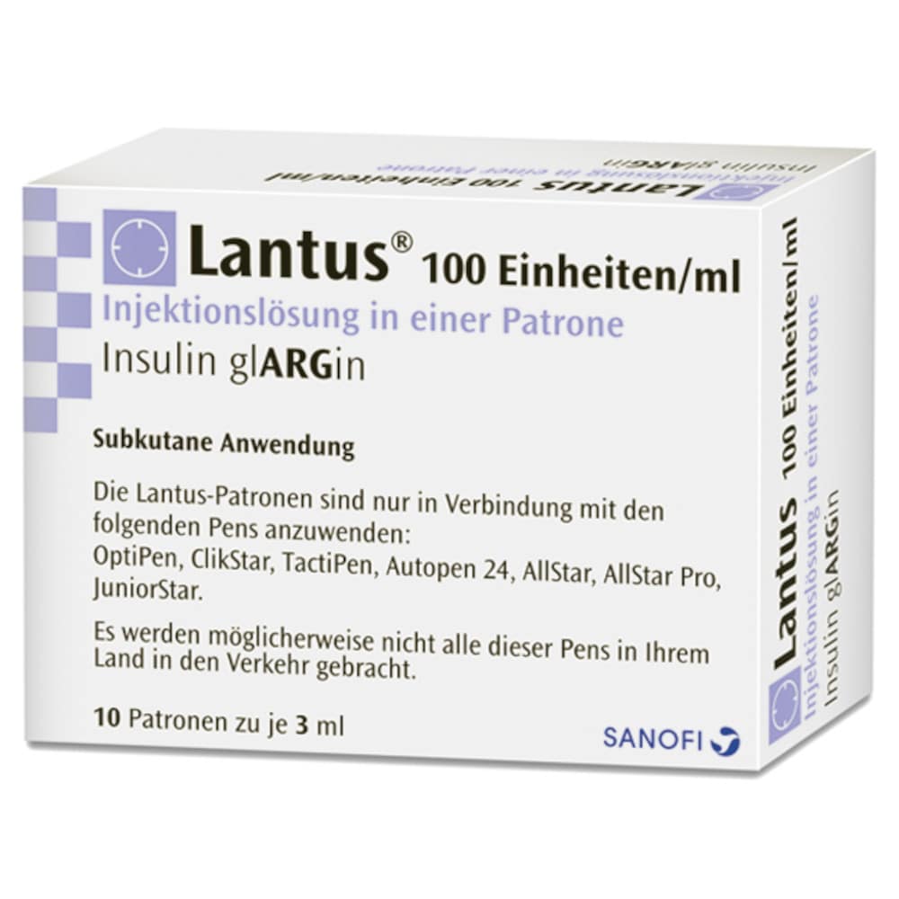 Lantus 100 Einheiten/ml Injektionslösung in Patrone 3ml 10X3 ml Injektionslösung