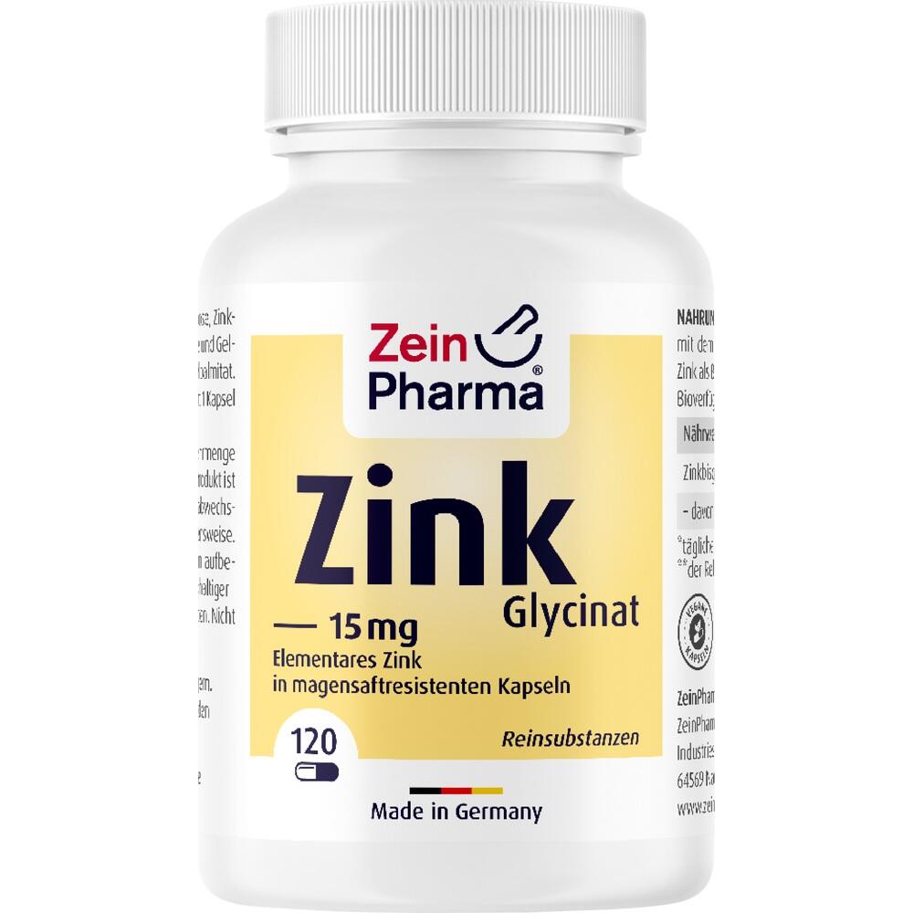 Zein Pharma Zink-Chelat 15mg Magensaftresistente Kapseln 120 St Kapseln magensaftresistent