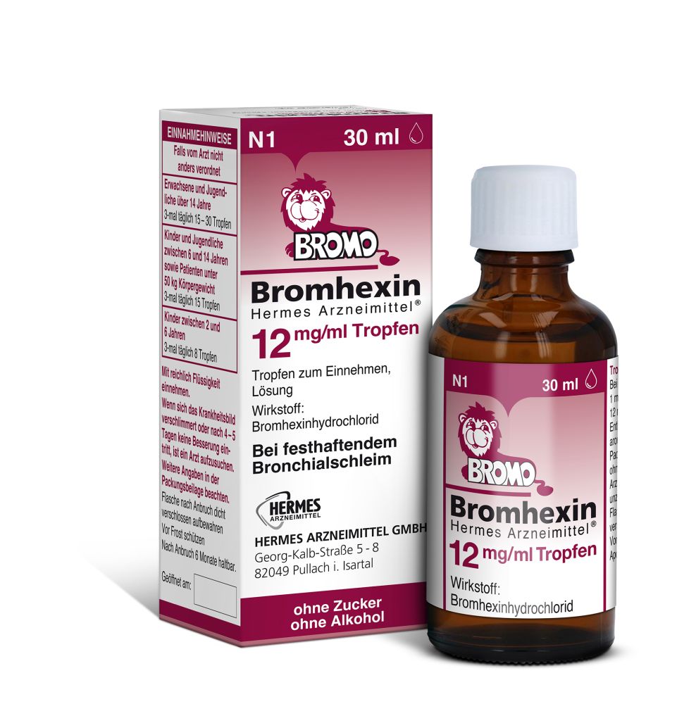 Bromhexin HERMES 12 mg / ml 30 ml Tropfen zum Einnehmen