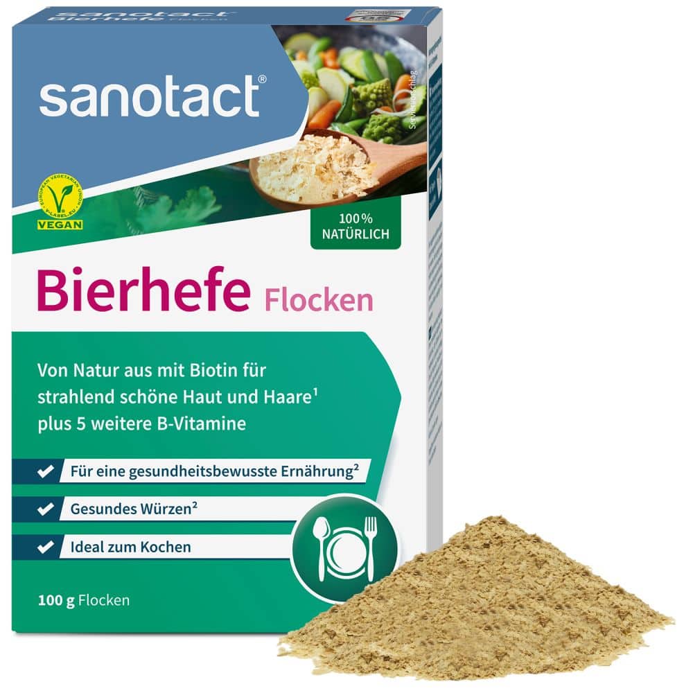 sanotact Bierhefe Flocken 100 g Pulver