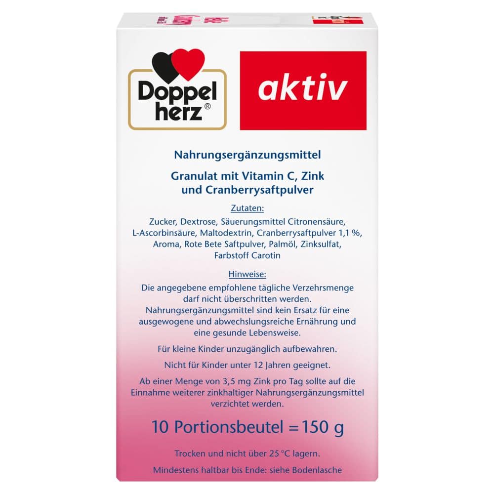 Doppelherz aktiv Heiße Cranberry mit Vitamin C + Zink 10 St Granulat