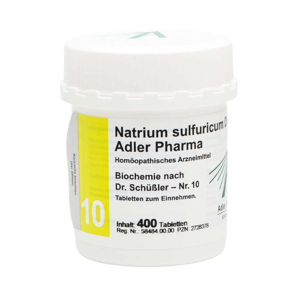 Natrium sulfuricum D6 Adler Pharma Biochemie nach Dr. Schüßler Nr.10 , Tablette 400 St Tabletten