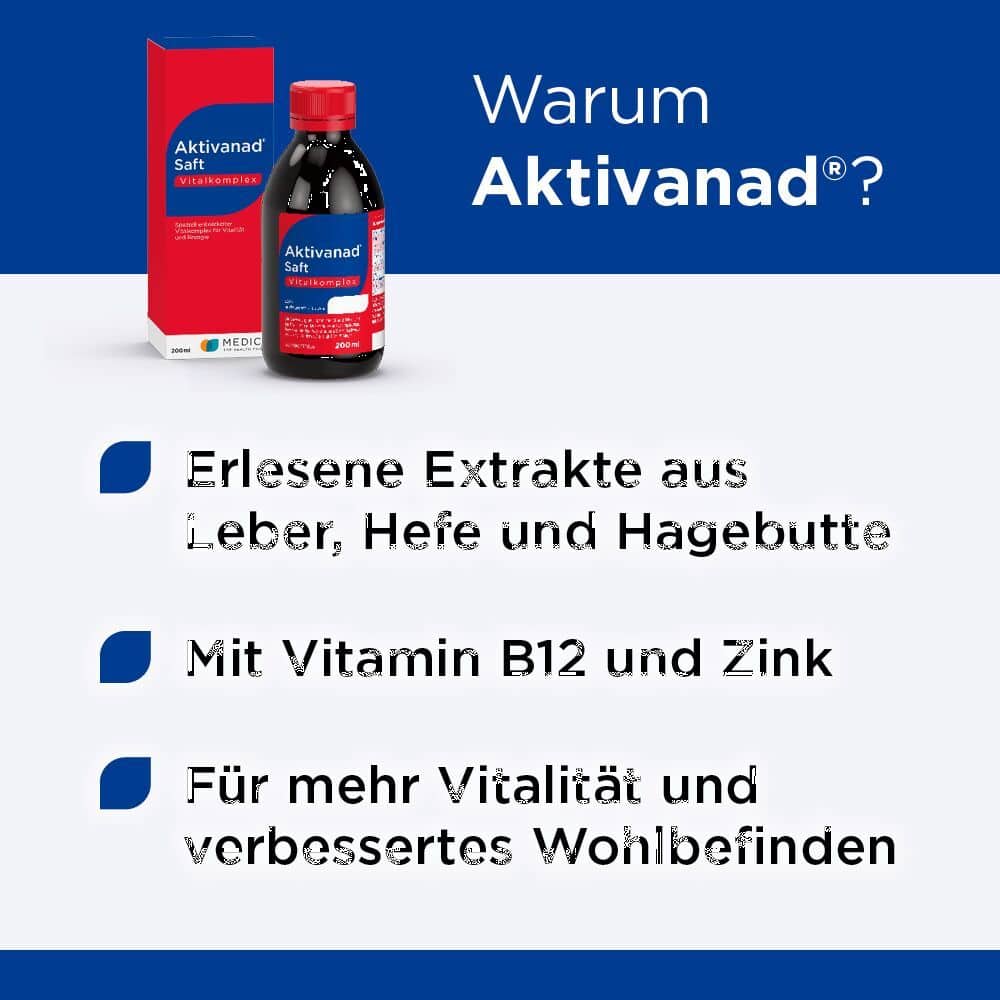 Aktivanad Saft 200ml bei Erschöpfung wegen Vitamin-B Mangel 200 ml Saft