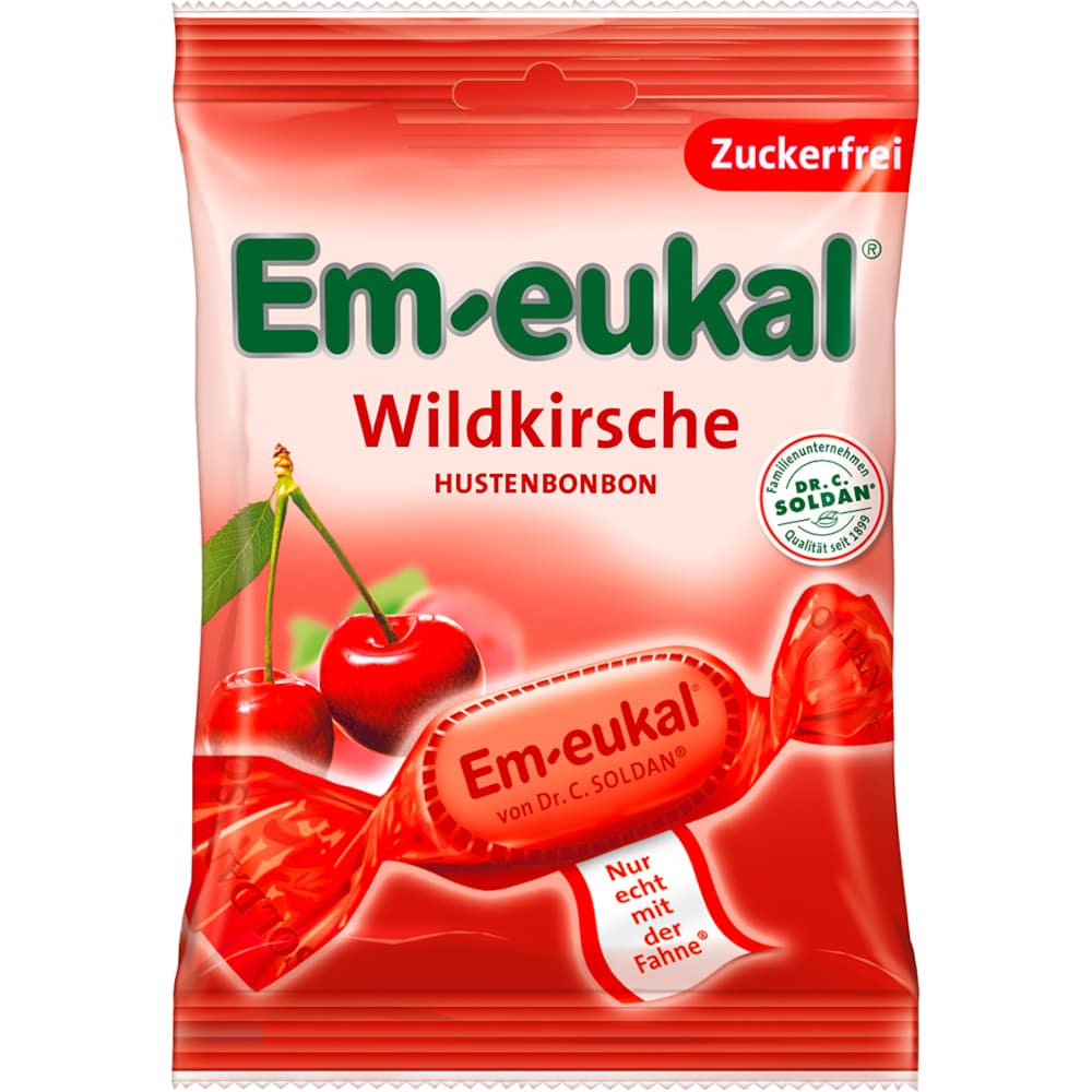 Em-eukal Wildkirsche zuckerfrei 75 g Bonbons