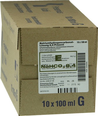 NATRIUMHYDROGENCARBONAT 8,4% Glas Infusionslsg. 10X100 ml Infusionslösung