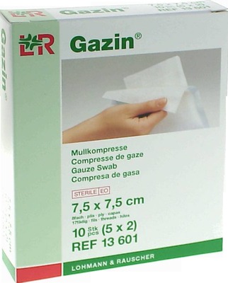 GAZIN Mullkomp.7,5x7,5 cm steril 8fach 5X2 St Kompressen
