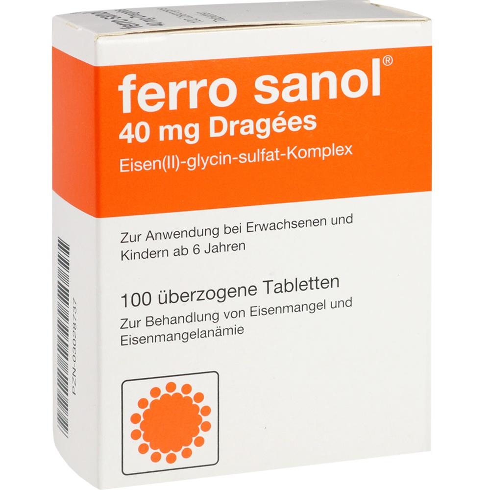 Ferro sanol 40mg Dragees 100 St Überzogene Tabletten