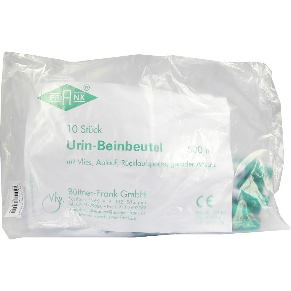 URIN BEINBEUTEL Rückl.Sp.m.Abl.m.Vlies ger.500 ml 10 St Beutel