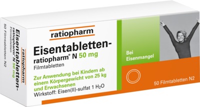 Eisentabletten-ratiopharm N 50mg 50 St Filmtabletten