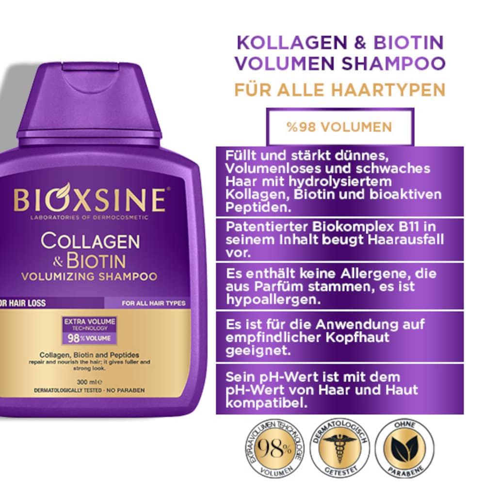 BIOXSINE COLLAGEN BIOTIN VOLUMIZING SHAMPOO 300 ml Shampoo