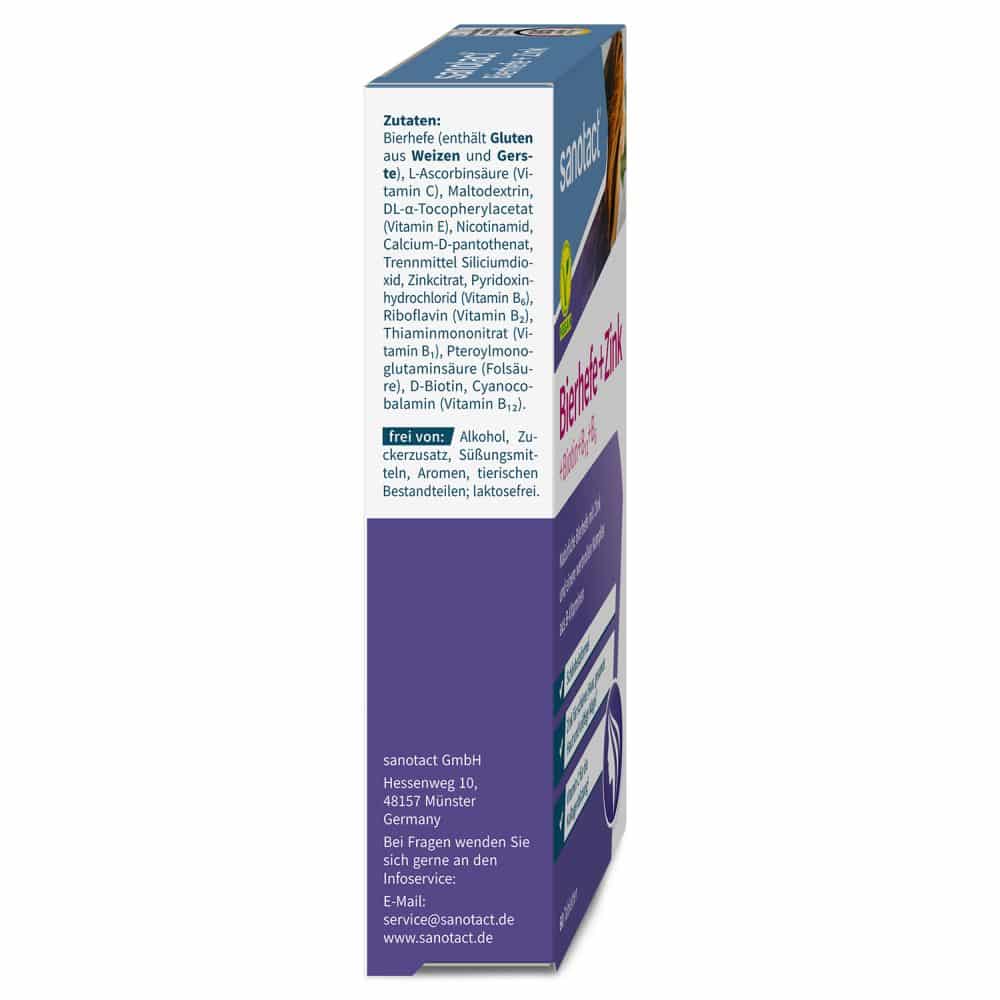 sanotact Bierhefe + Zink + Biotin + B12 + B6 60 St Tabletten