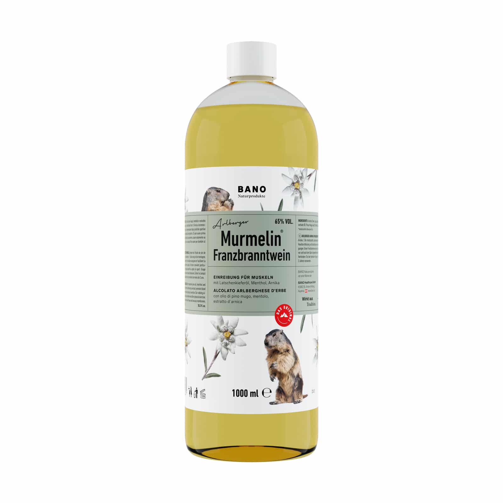 TIROLER MURMELIN Franzbranntwein 1000 ml Franzbranntwein