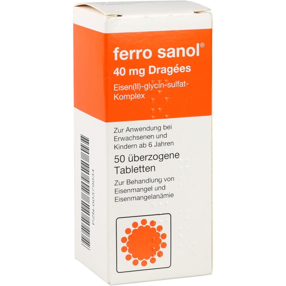 Ferro sanol 40mg Dragees 50 St Überzogene Tabletten