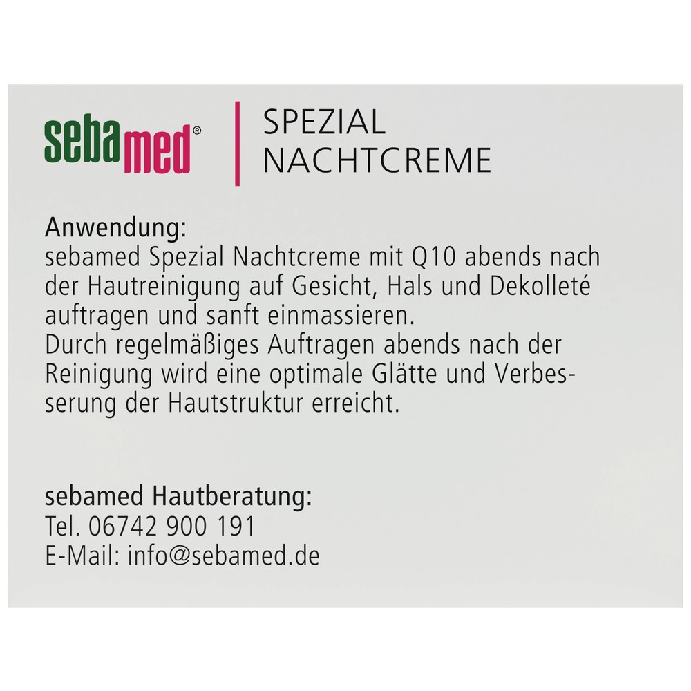 SEBAMED Spezial Nachtcreme Q10 75 ml Creme