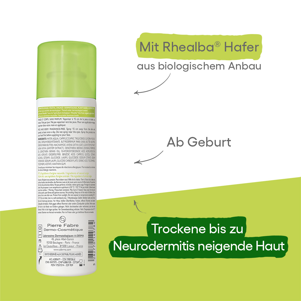 A-DERMA EXOMEGA CONTROL SPRAY RÜCKFETTEND 50 ml Spray