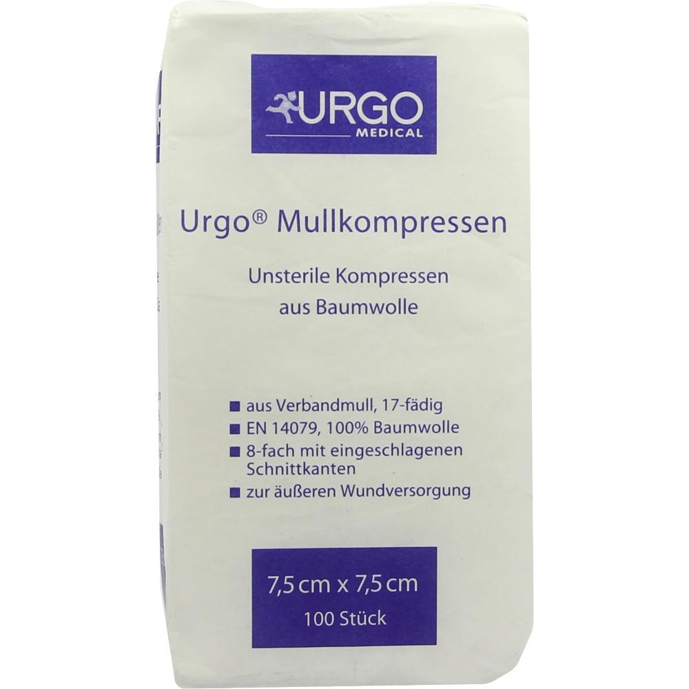 URGO MULLKOMPRESSEN 7,5x7,5 cm unsteril 100 St Kompressen